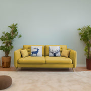 Duckby 3 Seater Sofa Set for Living Room (Black Colour) Premium Fabric Sofa