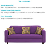 Lifestyle 3 Seater Sofa for Living Room (Black Colour Fabric)