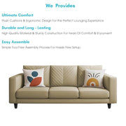 Mikasa 3 Seater Sofa Set for Living Room (Cream Colour Fabric) Premium Fabric Sofa