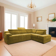 Elldona RHS 6 Seater Corner L Shape Sofa Set for Living Room (Yellow) Premium Fabric Sofa