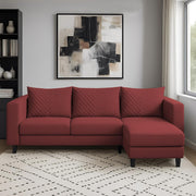 Mikasa 4 Seater RHS L Shape Sofa Set for Living Room (Maroon Fabric) Premium Fabric Sofa Set for Living Room