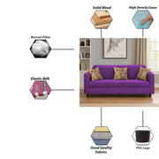 Lifestyle 3 Seater Sofa for Living Room (Black Colour Fabric)