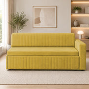 Casaliving Rion 6 Seater L Shape Corner Sofa Cum Bed for Living Room (Black Fabric) Premium Fabric Sofa Cum Bed