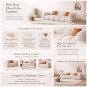 Vetras Modern Velvet Bubble Cloud Sofa, Tufted Design Upholstered 1 Seater Sofa Set for Living Room, (Black Colour) Premium Velvet Fabric Sofa