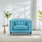 Sinclair 1 Seater Sofa Set for Living Room (Blue Colour) Premium Fabric Sofa