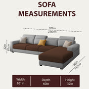 Orion RHS 6 Seater L Shape Sofa Set for Living Room (Brown Grey Colour) Premium Fabric Sofa