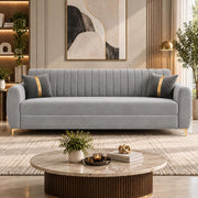 Casaliving Signaturemodel Velure 3 Seater Sofa Set | sued Velvet Fabric| 40D Foam + Zigzag Spring | 3-Yr Warranty (Black Colour)