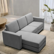 Casaliving Stoiny LHS 4 Seater L Shape Sofa Set for Living Room (Black Fabric) Premium Fabric Sofa