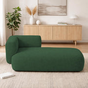 Casaliving Glacia Upholstered Indoor Chaise Lounge Chair 2 Seater Sofa Two Seater Sofa for Living Room Offices Hotels Bedroom (Black) Premium Boucle Fabric Sofa