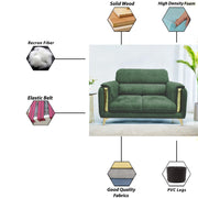 Gelio 2 Seater Sofa Set for Living Room (Black Colour) Premium Fabric Sofa