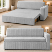 Casaliving Rion 6 Seater L Shape Corner Sofa Cum Bed for Living Room (Black Fabric) Premium Fabric Sofa Cum Bed