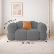 Vetras Modern Velvet Bubble Cloud Sofa, Tufted Design Upholstered 3+1+1 Seater Sofa Set for Living Room, (Black Colour) Premium Velvet Fabric Sofa