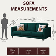 Mikasa 3 Seater Sofa Set for Living Room (Pine Colour Fabric) Premium Fabric Sofa