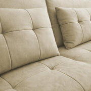Casaliving Treshta 3 Seater Pull-Out Premium Fabric Sofa Cum Bed Sofa Set for Living Room (Cream Fabric Color) Premium Fabric Sofa Set for Living Room Sofa Cum Bed