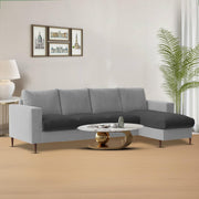 Charmi LHS 6 Seater L Shape Sofa Set for Living Room (Black Grey Fabric) Premium Fabric Sofa