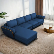 Casaliving Xavier LHS 6 Seater L Shape Sofa Set for Living Room (Blue Colour) Premium Fabric Sofa Set