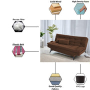 Danny 3 Seater Sofa Cum Bed for Living Room Premium Fabric Sofa for Living Room (Black Colour Premium Fabric)