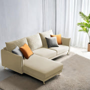 Casaliving Stanly LHS 4 Seater L Shape Sofa Set for Living Room (Blue Fabric) Premium Fabric Sofa