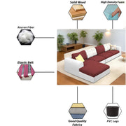 Badger LHS 6 Seater L Shape Sofa Set for Living Room (Black Fabric) Premium Fabric Sofa