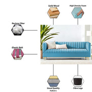 Jarvis 3 Seater Sofa Set for Living Room (Dark Grey Fabric) | Premium Fabric Sofa Set