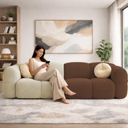 Casaliving Vetras Modern Velvet Bubble Cloud Sofa, Tufted Design Upholstered 3 Seater Sofa Set for Living Room,(Blue Colour) Premium Velvet Fabric Sofa