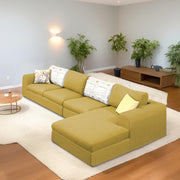 Badger LHS 6 Seater L Shape Sofa Set for Living Room (Black Fabric) Premium Fabric Sofa