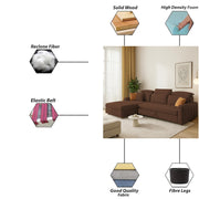 Gagnon LHS 6 Seater L Shape Corner Sofa Cum Bed for Living Room (Yellow Fabric) Premium Fabric Sofa