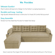 Grance LHS 4 Seater Corner Sofa Cum Bed for Living Room (Black Fabric) Premium Fabric Sofa