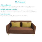 Deren 3 Seater Sofa Set for Living Room (Brown Colour) Premium Fabric Sofa