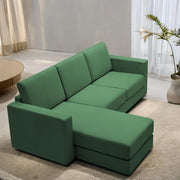 Casaliving Stoiny LHS 4 Seater L Shape Sofa Set for Living Room (Black Fabric) Premium Fabric Sofa