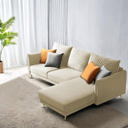 Casaliving Stanly LHS 4 Seater L Shape Sofa Set for Living Room (Blue Fabric) Premium Fabric Sofa