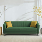 Casaliving Barton 3 Seater Sofa for Living Room (Blue Black Fabric) Premium Fabric Sofa