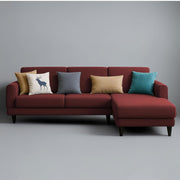 Aria RHS 4 Seater L Shape Sofa Set for Living Room (Maroon) Premium Fabric Sofa Set