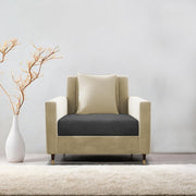 Garcia 1 Seater Sofa Set for Living Room (Black Colour) Premium Fabric Sofa