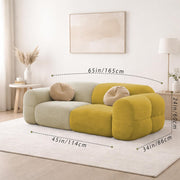 Vetras Modern Velvet Bubble Cloud Sofa, Tufted Design Upholstered 2 Seater Sofa Set for Living Room, (Black Colour) Premium Velvet Fabric Sofa