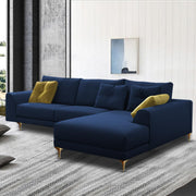 Viva RHS 6 Seater L Shape Sofa Set for Living Room (Blue) Premium Fabric Sofa