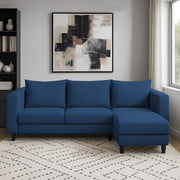 Mikasa 4 Seater RHS L Shape Sofa Set for Living Room (Blue Fabric) Premium Fabric Sofa Set for Living Room