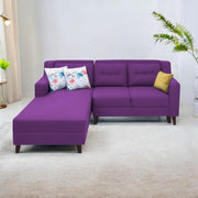 Lifestyle 4 Seater LHS L Shape Sofa Set for Living Room - (Purple Fabric) Premium Fabric Sofa Set