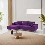 Casaliving Crystal 4 Seater RHS L Shape Sofa Set for Living Room (Black Fabric) Premium Fabric Sofa