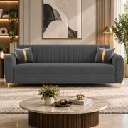 Casaliving Signaturemodel Velure 3 Seater Sofa Set | sued Velvet Fabric| 40D Foam + Zigzag Spring | 3-Yr Warranty (Black Colour)