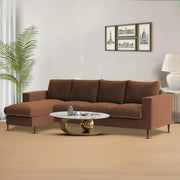 Charmi LHS 6 Seater L Shape Sofa Set for Living Room (Brown Fabric) Premium Fabric Sofa