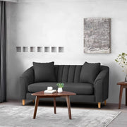 Doraldo 2 Seater Sofa Set for Living Room (Black Colour Fabric) Premium Fabric Sofa for Living Room