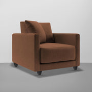 Dominic 1 Seater Sofa Set for Living Room (Black Grey Fabric) Premium Fabric Sofa