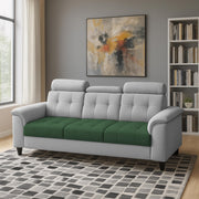 Casaliving Amara 3 Seater Sofa Set for Living Room (Black Turquise Colour Fabric) Premium Fabric Sofa