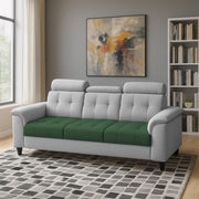 Kaven 3 Seater Sofa Set for Living Room (Yellow Grey Colour Fabric) Premium Fabric Sofa