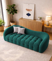Ariana Modern Premium Boucle Fabric Sofa, Upholstered 3 Seater Sofa Set for Living Room, (Black Colour) Premium Boucle Fabric Sofa