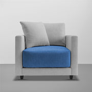 Dominic 1 Seater Sofa Set for Living Room (Black Grey Fabric) Premium Fabric Sofa