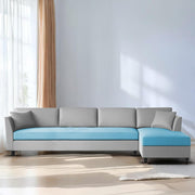 Casaliving Marvin LHS 4 Seater L Shape Sofa Set for Living Room (Black Fabric) Premium Fabric Sofa