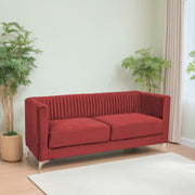 Ember 3 Seater Sofa Set for Living Room (Maroon Colour) Premium Fabric Sofa
