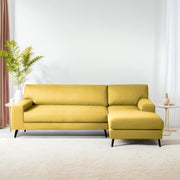 Casaliving Amelia RHS 6 Seater L Shape Sofa Set for Living Room (Black Fabric) Premium Fabric Sofa